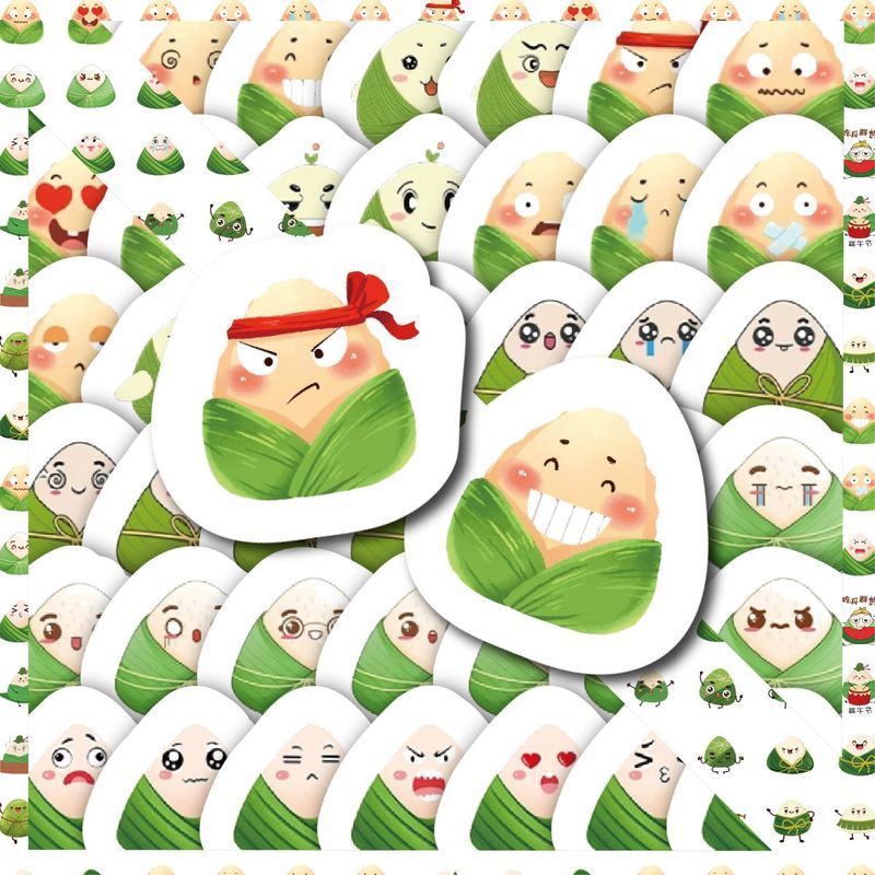 Ngày Lễ 250 Miếng q Phiên Bản Rồng Thuyền Lễ Hội Dán Hoạt Hình Dễ Thương Lễ Hội Zongzi Đóng Gói Quà Tặng Trang Trí Miếng Dán 3.33