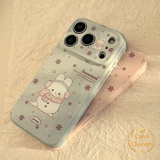 Phim hoạt hình dễ thương Người tuyết cho IPhone 16 17 15 13 12 11 14 Pro Max XR Air X XS Max 16 15 7 8 Plus Vỏ chống rơi ống kính cao cấp mềm