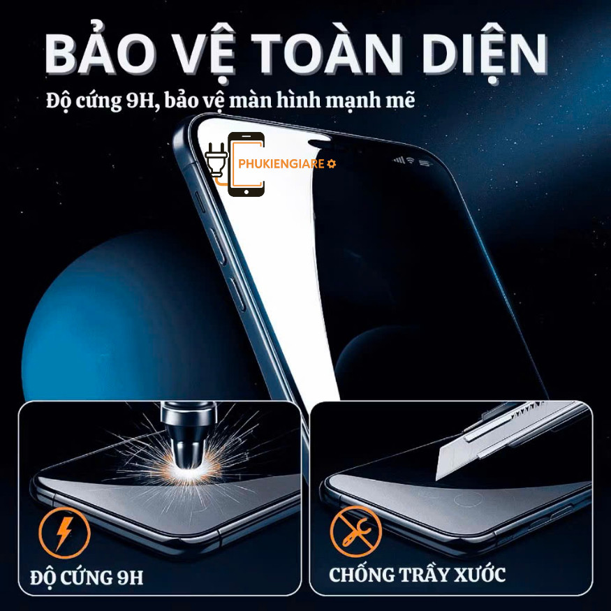 Kính Cường Lực Trong Suốt 3D Full Màn Hình KingKong cho iPhone X/XR/XS/11/12/13/14/15/16/pro/promax