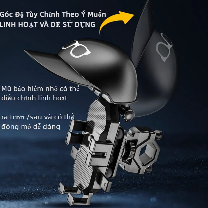 Giá Đỡ Điện Thoại Xe Máy Xe Đạp, Xoay 360° Chống Rung , Có Ô Che Mưa Nắng, Gắn Kết Chặt Không Rơi