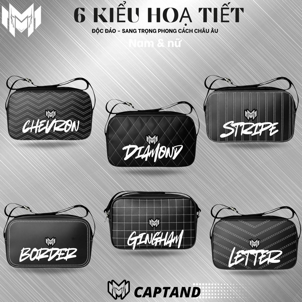Túi đeo vai da hoạ tiết Captand M.E.N chống trầy [NEW]