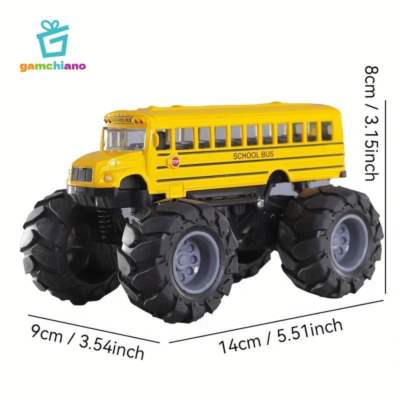 Đồ chơi xe buýt trường học Chắc chắn Bánh xe lớn sáng tạo Diecast màu vàng Đồ chơi xe buýt Monster Truck