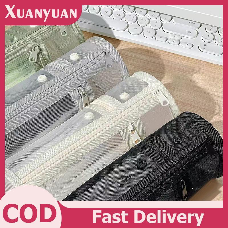 XUAN Lưới Kép Cọ Trang Điểm Túi Bảo Quản Bàn Chải Di Động Hộp Đựng Bàn Chải Dung Tích Lớn Đơn Giản Giá Đỡ Xô Du Lịch Túi Đứng VN