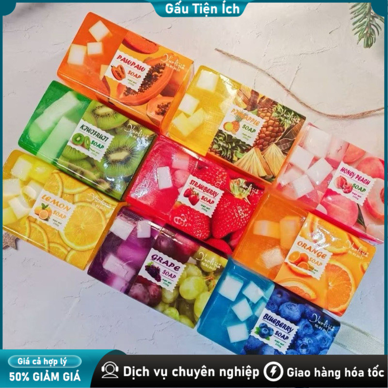 Xà phòng thạch 200g hương trái cây tắm sạch hot hit Xà Phòng Thạch, Xà Phòng Tắm, Hương Trái Cây, 200G