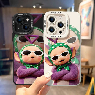 Ốp điện thoại kính râm hoạt hình Teletubbies cho iPhone 17 / 16 / 15 / 14 / 13 / MINI / 12 / 11 / Pro MAX / X / XS / XR / 7 / 8 / 6 Vỏ bảo vệ toàn diện bằng silicon lỏng chống sốc và chống rơi