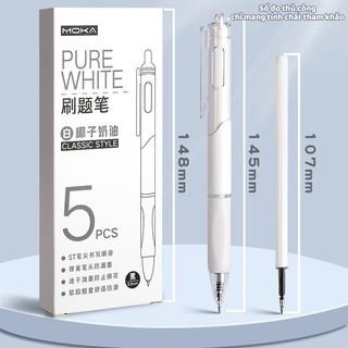 Bút gel bấm đen chất lượng - Set 10 bút bi ngòi 0.5mm nhỏ gọn, kiểu dáng hiện đại và rất được học sinh yêu thích
