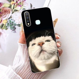 Dành Cho Vivo 1915 1916 Y19 Y5s U3x U10 Mới Thanh Lịch Họa Tiết Mèo Vỏ Silicon Mềm TPU Điện Thoại