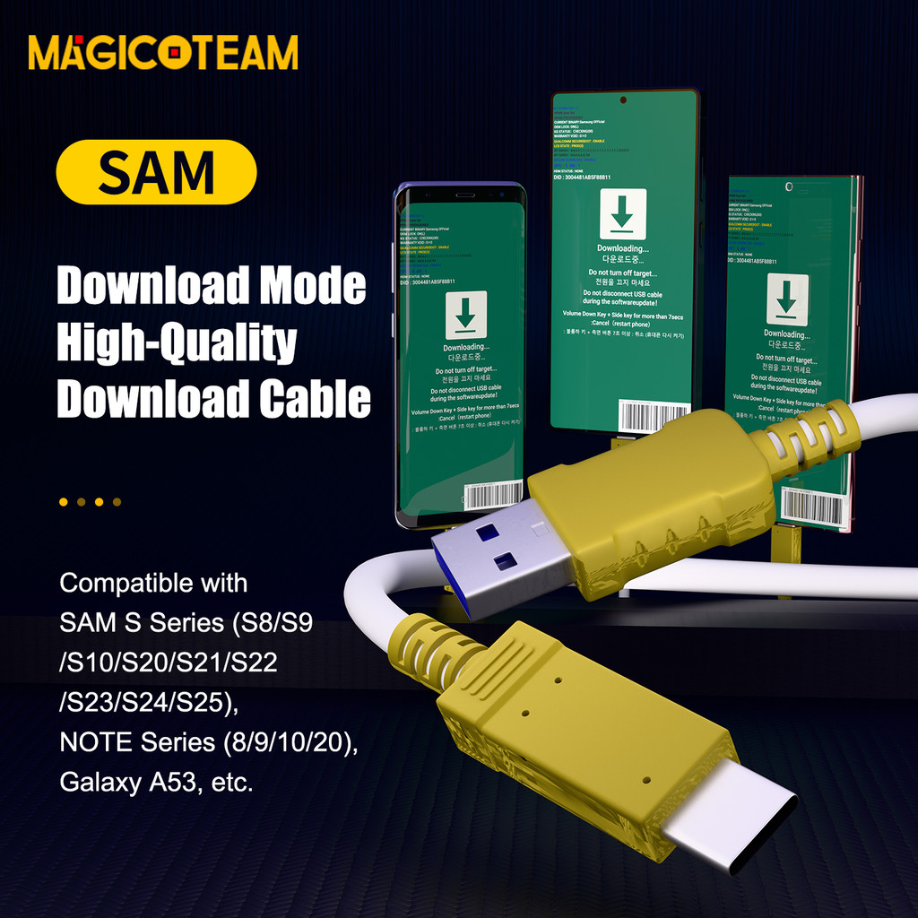 Chế độ tải xuống MAGICOTEAM SAM Cáp tải xuống chất lượng cao cho Samsung S8 / S9 / S10 / S20 / S21 / S22 / S23 / S24 / S25 NOTE Galaxy A53
