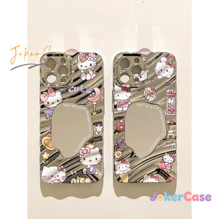 Vỏ Cho IPhone 11 13 17 16 15 12 14 Pro Max X XS Max XR 16 15 7 8 Plus AIR Vỏ gương trang điểm Kitty đáng yêu ngọt ngào