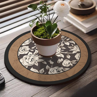 Pháp Vase Pad Thấm Hút Da Nhẹ Sang Trọng Để Bàn Thoát Nước Miếng Lót Chậu Hoa Vải Nhanh Khô Cà Phê Coaster