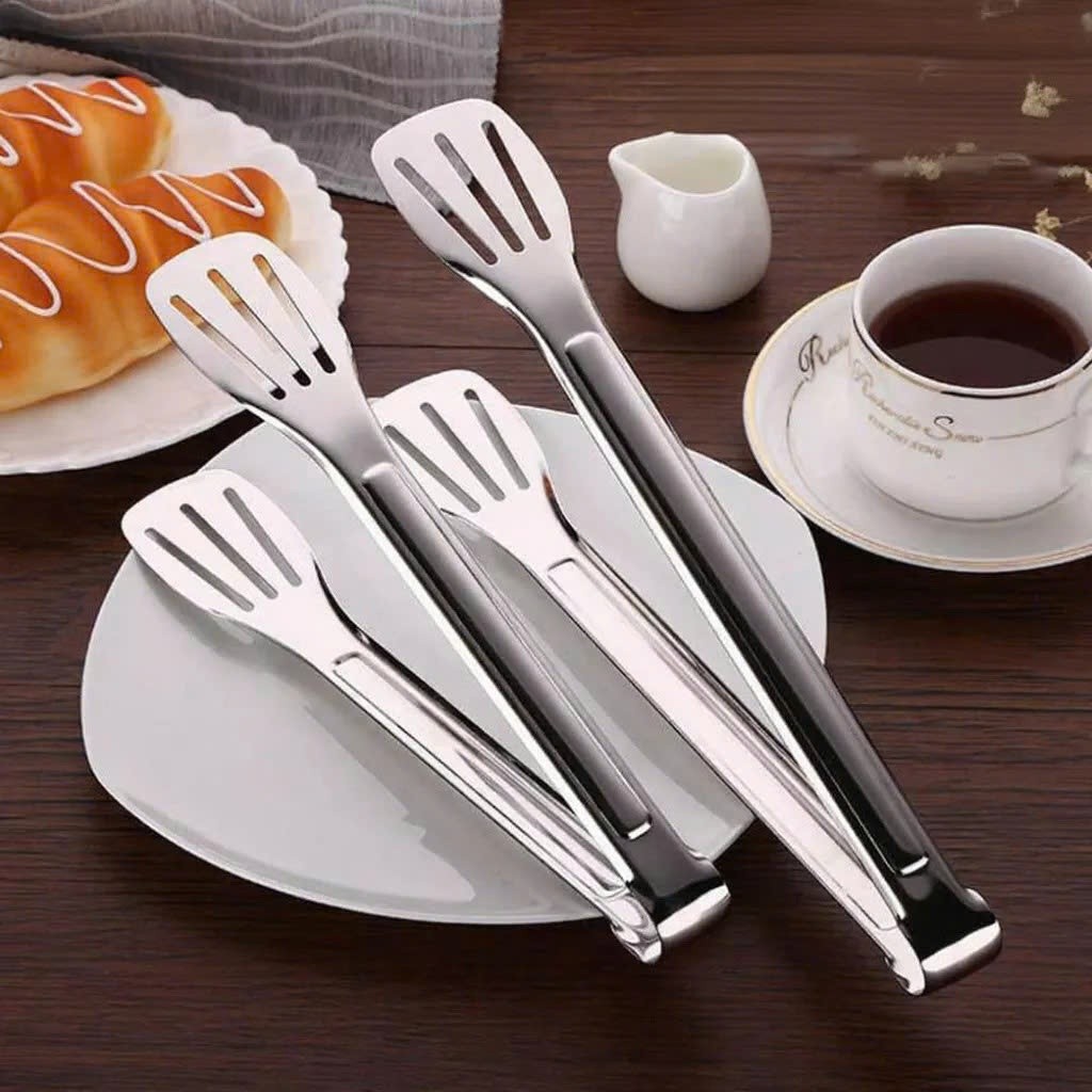 Kẹp thịt nướng BBQ thép không gỉ, chống trơn trượt, chịu nhiệt tốt, phù hợp gia đình, BBQ, dã ngoại