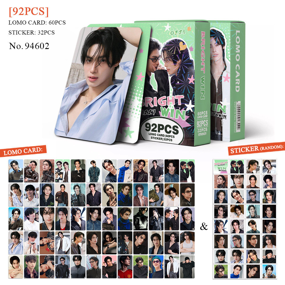 92 Chiếc BRIGHT WIN Lomo Thẻ Ngôi Sao Thái Dán Photocards 2gether Series Thái Phim Truyền Hình Bưu Thiếp YM