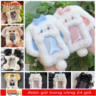 Hộp đựng thẻ ảnh RATTANCO, Photocard sang trọng đa chức năng, Thỏ tai lớn dễ thương / Thỏ Collie viền / Chó / Mèo Hình ảnh thần tượng Vỏ bảo vệ Văn phòng trường học