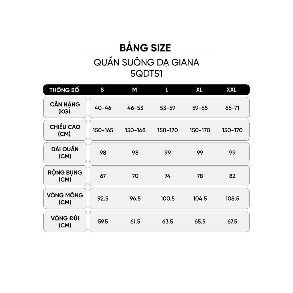 Quần dạ dài nữ GIANA CARDINA tạo gân trước kèm đai 5QDT51