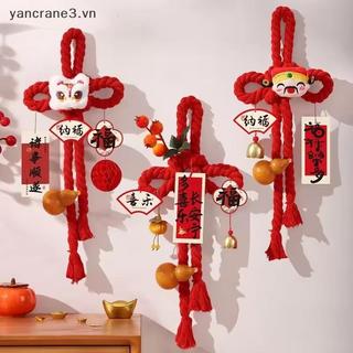 {YAN} Đồ trang trí nút thắt Trung Quốc, Đồ trang trí bầu không khí lễ hội mùa xuân 2026 Đồ trang trí năm mới, Giá treo cửa trước {ya}
