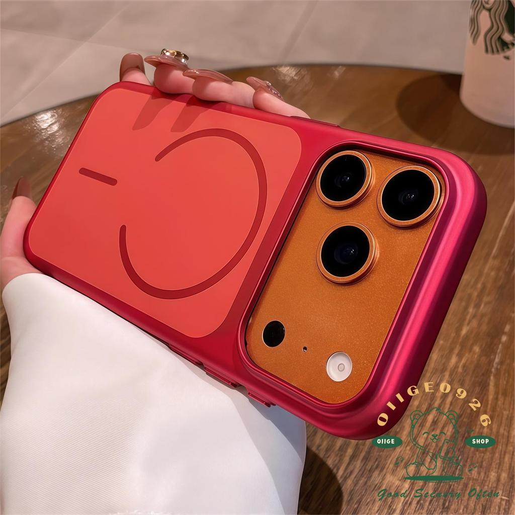 【 Ốp lưng iPhone17 】 Vỏ điện thoại từ tính siêu mỏng dạng lỏng màu cam iphone 17 Pro Max 16 15 14 13 12 cho vỏ iPhone Vỏ cứng PC chống sốc