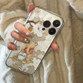 Ốp điện thoại Winnie the Pooh dễ thương cho iPhone 17Air / 16 / 15PLUS / 14 / 13pro Max / 12 / 11 / X / XS / 7 / 8, cá tính sáng tạo. Vỏ trong suốt, chống thấm nước, chống sốc, vỏ bảo vệ