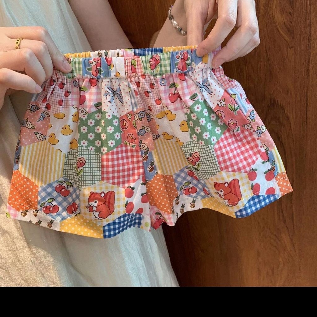 Bộ đồ đeo chéo bé gái mùa hè Áo Vest ngọt ngào Bộ đồ hai mảnh 80-140 Size K08D