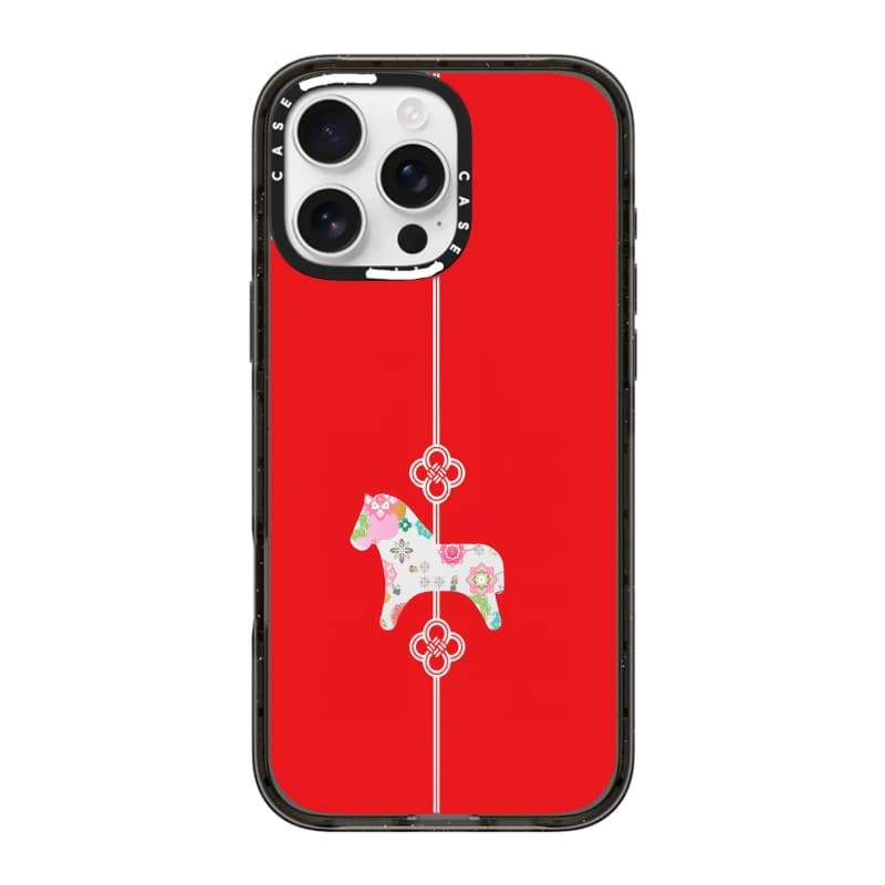 CASECASE X Đỏ Đáy Ngựa Đen Cạnh Trong Suốt Cứng Hút Từ Tính Tác Động Cho Apple IPhone 12 13 14 15 16 17 Pro Max Air Plus Có Hộp