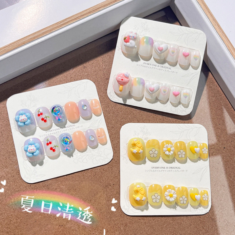 Trẻ em DIY miếng dán móng hoạt hình handmade kèm phụ kiện