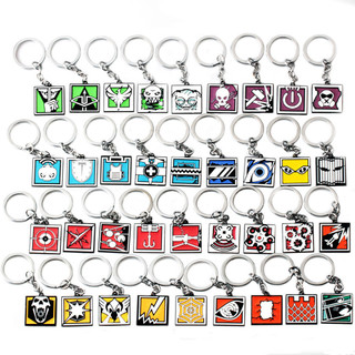 Rainbow 6 Six Seige Enamel Keychain Game Peripheral SLEDGE BANDIT VIGIL JAGER FROST Sledge BUCK Operator Logo Toy Gifts