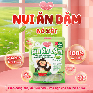 Nui Ăn Dặm Rau Củ Hữu Cơ Cao Cấp MAMACOOK Vị Rau Bó Xôi - Bổ Sung Chất Xơ Cho Bé từ 6M+