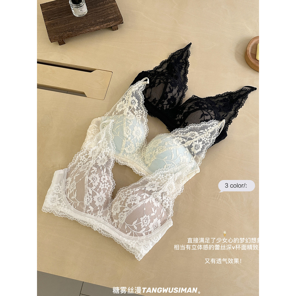 Ren Pháp Quần Lót Gợi Cảm Nữ Ngực Nhỏ Tập Hợp Áo Ngực Không Dây