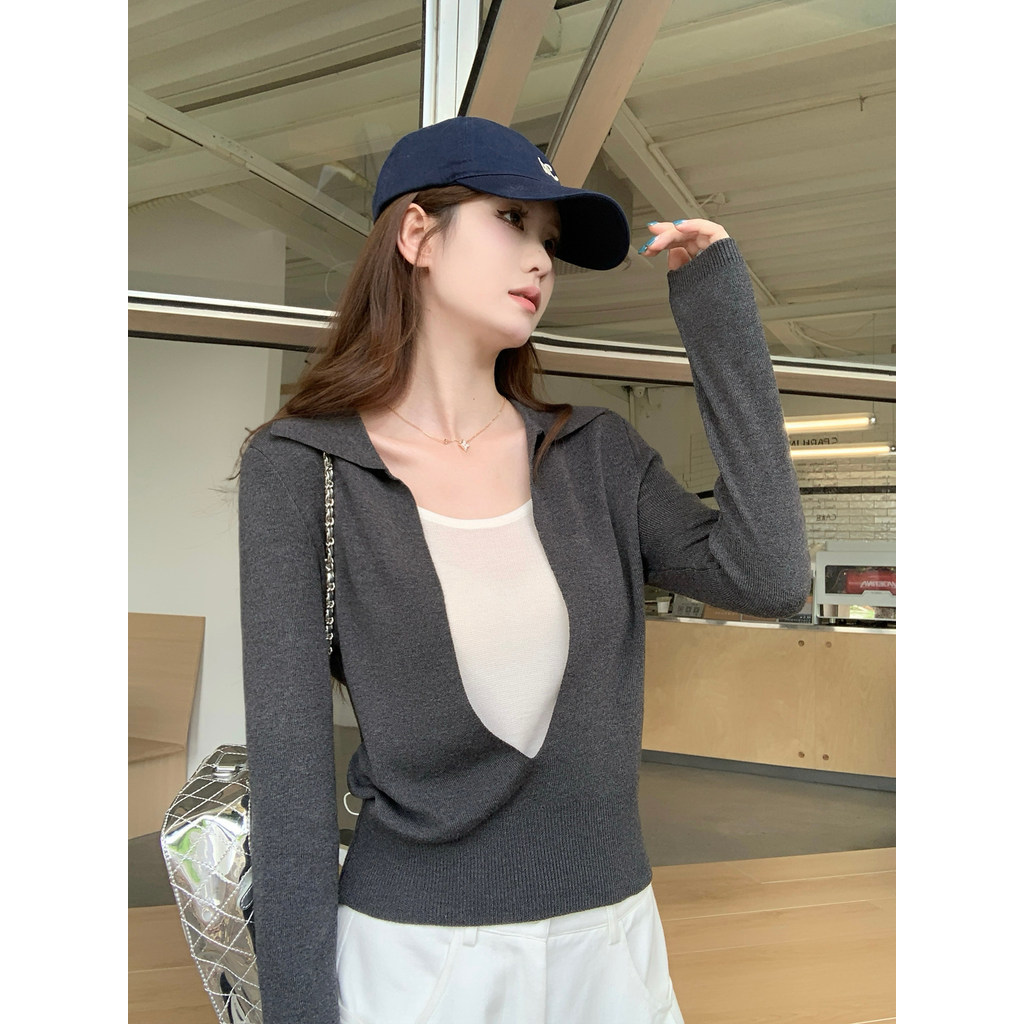 Áo len dài tay phong cách Hàn Quốc form vừa body