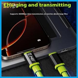 Dây sạc type c 240W 1.5m USB Type-C sang Type-C có màn hình nguồn thời gian thực