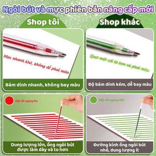 Bút đánh dấu nhiều màu kim tuyến chất lượng, bộ 24 cây, màu sắc tươi sáng bền lâu, tặng kèm sticker gấu trúc