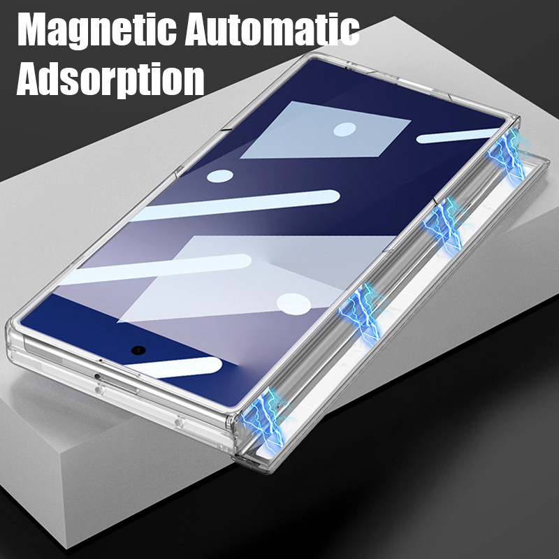 Ốp điện thoại trong suốt hấp phụ từ tính cho Samsung Galaxy Z Fold 7 6 5 Fold7 Fold6 Fold5 5G Vỏ chống sốc in hoa