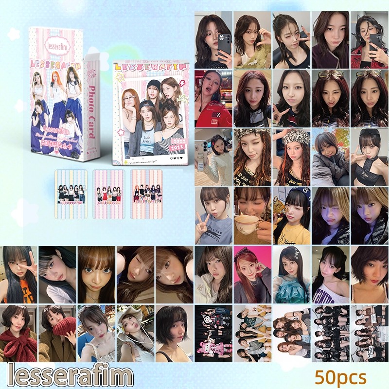 50-119 Chiếc LE SSERAFIM Laser HOLOGRAPHIC LOMO Thẻ EASY Album Sakura CHAEWON YUNJIN KAZUHA EUNCHAE Solo Photocards Lesserafim Hologram Bưu Thiếp YM
