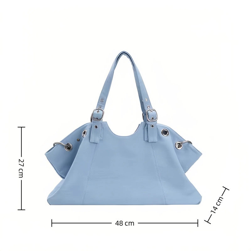 ANCO 2026 Túi xách trang trí đinh tán mới Hàn Quốc YK Zipper Túi tote công suất lớn Túi xách xách tay đơn thời trang Túi xách chéo dành cho phụ nữ Đầu máy cá nhân Túi xách vai gió