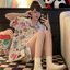 Bộ Đồ Ngủ Crayon Shin-Chan Áo Cardigan Nữ Hoạt Hình Dễ Thương Quần Short Tay Ngắn Hai Mảnh Loungewear Có Thể Mặc Bên Ngoài