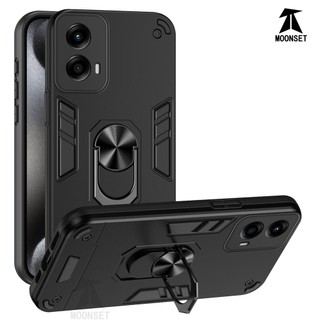 Dành Cho Motorola Moto G Power (2024) Ốp điện thoại 5G Thiết Kế Chiến Binh Lưng Cứng Có Giá Đỡ Nhẫn Chống Sốc Mềm TPU Nâng Cạnh Mỏng Bao