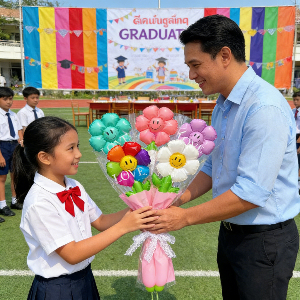 Bó hoa bong bóng cầm tay Daisy dễ thương 10 / 20 CÁI Quay lại trường Chụp ảnh Đạo cụ