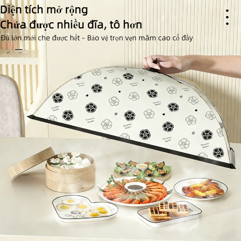 Lồng Bàn Đậy Thức Ăn Gấp Gọn 6 Cạnh - Chất Liệu An Toàn, Giữ Nóng Lâu, Chống Ruồi Hiệu Quả