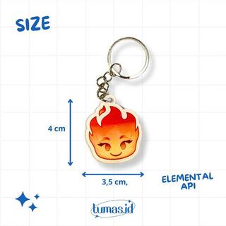 Tumas. ID, Móc chìa khóa Acrylic nguyên tố ngọn lửa và nước, Móc treo túi ganci