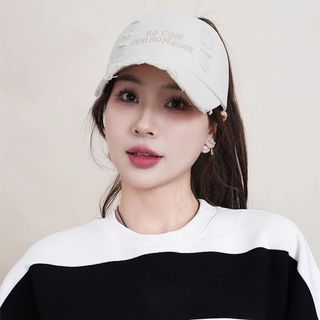 Ngoài Trời Phù Hợp Với Thể Thao Đạt Đỉnh Mũ Nam Xuân Hè Trống Top Có Thể Buộc Đuôi Ngựa Mũ Chống Nắng Lỗ Mũ Bóng Chày Nữ