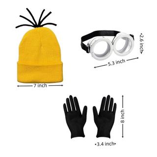 MKYCO 3 / 4 Kính Steampunk Kính, Bộ Trang Phục Hóa Trang Phụ Kiện, Mũ Dễ Thương Nam Nữ Halloween Găng Tay Đen Dành Cho Người Lớn