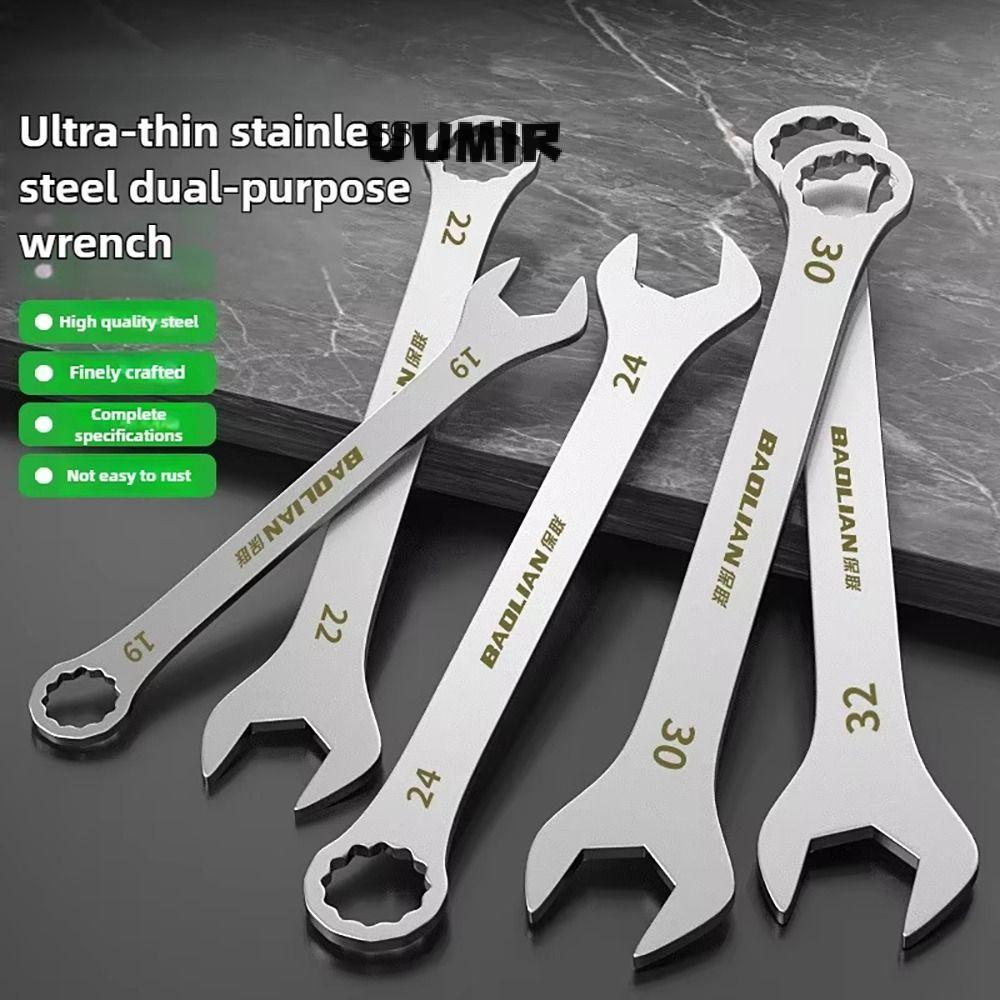 UUMIR 1 Cái Cờ lê mở siêu mỏng, Cờ lê Ratchet dày 5-32mm 3mm, Cờ lê mở đa chức năng hai đầu Dụng cụ sửa chữa ô tô xe đạp