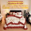 Set vỏ chăn ga chần 4 món chất liệu đũi Memminbedding Luxury viền bèo siêu xinh, siêu mềm