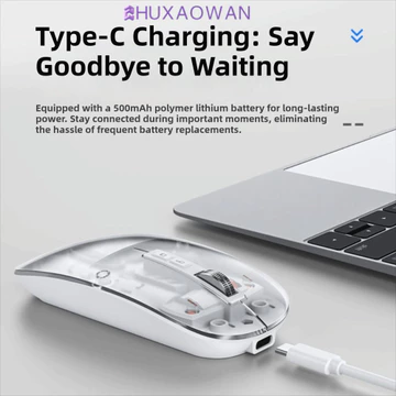 Chuột Bluetooth ZHUXAOWAN, Chuột chơi game không dây hoạt động không ồn ào Type-C, Công nghệ không dây Thiết kế 3 chế độ Chuột không dây Sử dụng máy tính xách tay