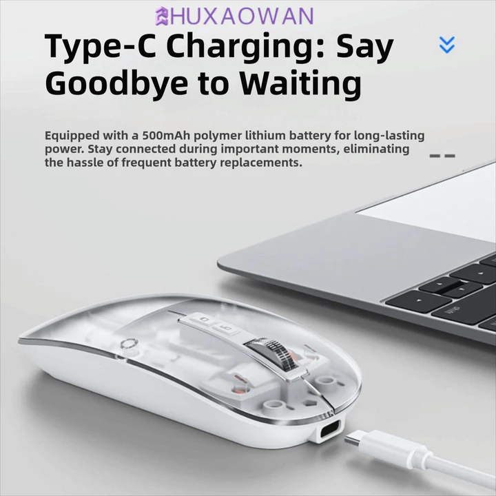 Chuột Bluetooth ZHUXAOWAN, Chuột chơi game không dây hoạt động không ồn ào Type-C, Công nghệ không dây Thiết kế 3 chế độ Chuột không dây Sử dụng máy tính xách tay