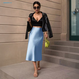 Váy Midi Satin Mỏng Thanh Lịch, Viền Vải Mịn - Phù Hợp Đi Tiệc, Du Lịch và Công Sở