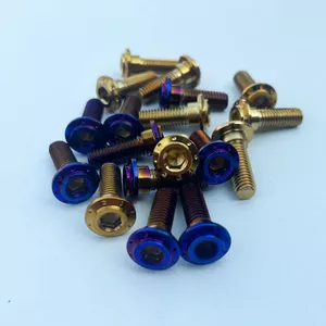 Đinh tán lục giác mặt bích M8*25 dùng cho xe điện/xe máy, phanh đĩa lớn, màu vàng xanh