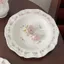 Đĩa tráng miệng gốm sứ cứu trợ hoa hồng chất lượng cao thời trung cổ Salad đĩa thực phẩm phương Tây giá trị cao
