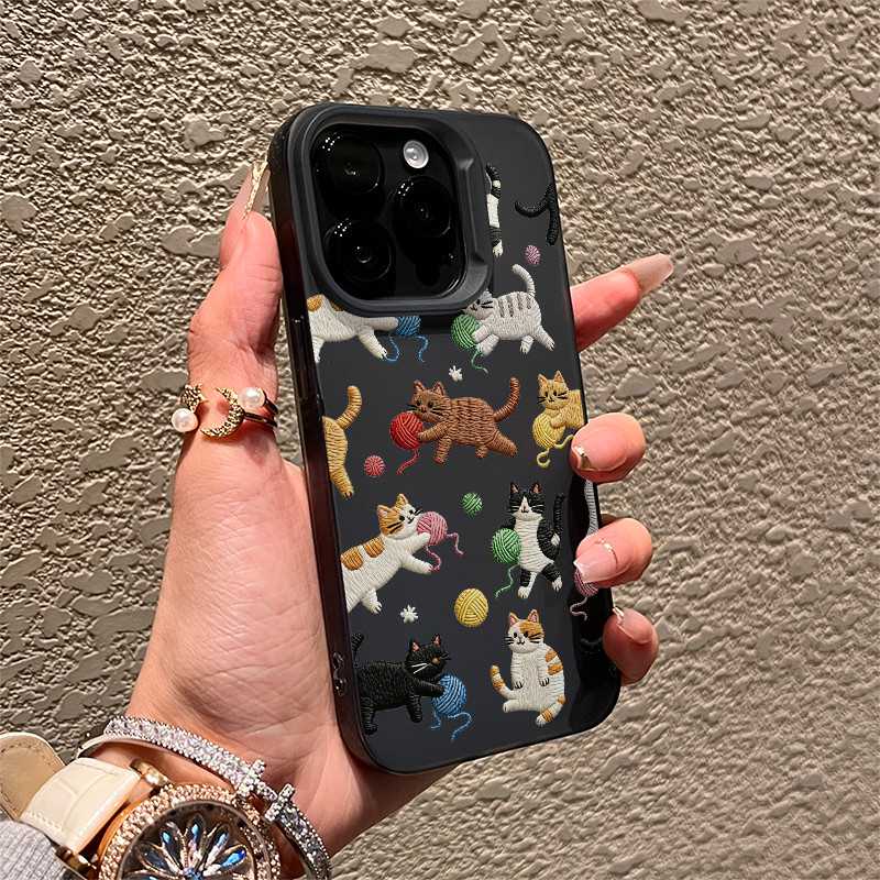 Dễ thương Cat Party Carnival Night cho 16 trường hợp điện thoại iPhone 17Air Frosted Meta Air Case 14 13 11Pro