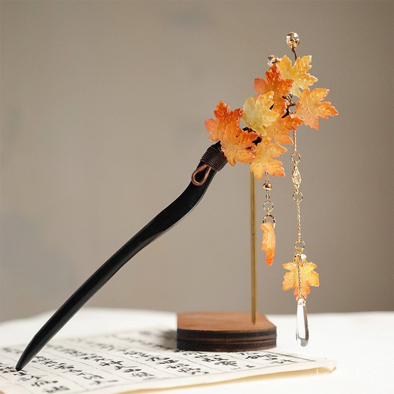 Mới! Style Trung Hoa lá phong claw clip retro premium, phù hợp với phụ kiện đầuwear cho hanfu và sườn xám