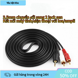 【COD】Dây cáp audio 1 ra 2, dài 1,5m, tương thích với TV, loa soundbar, đầu đĩa và các thiết bị có cổng AV phổ biến.